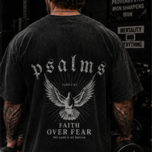 Faith over fear christian oversized t-shirt for men