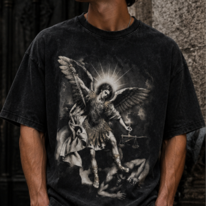 saint Michael Archangel washed vintage oversized t-shirt