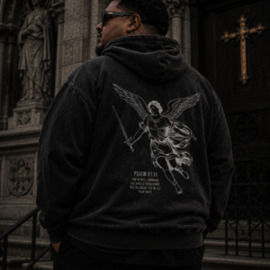 Psalm quote with archangel saint michael hoodie